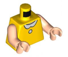 Torso, White Collar and Button Pattern / Light Nougat Arms / Light Nougat Hands