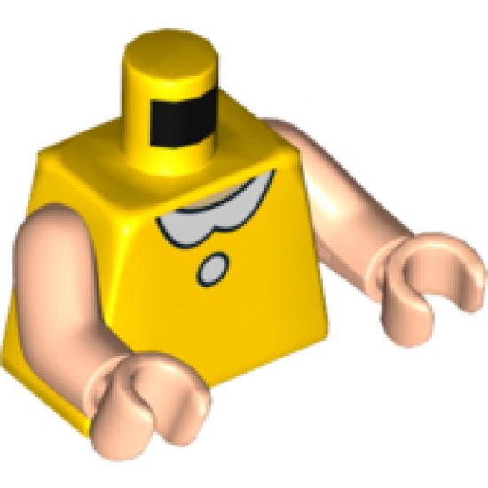 Torso, White Collar and Button Pattern / Light Nougat Arms / Light Nougat Hands