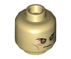 Minifigure, Head Black Eyebrows, Orange Eyes, Wrinkles, Scar and Two Large Scars on Back Pattern (SW Darth Vader) - Hollow Stud