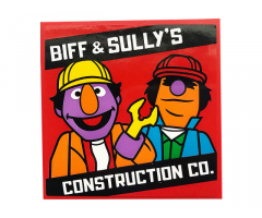 Tile 6 x 6 with Bottom Tubes with 'BIFF & SULLY'S CONSTRUCTION CO.' Pattern (Sticker) - Set 21324
