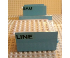 Boat Hull Smooth Middle 8 x 6 x 3 1/3, Deck Color White with Black 'LINE' and 'MAE' Pattern (Stickers) - Set 1650