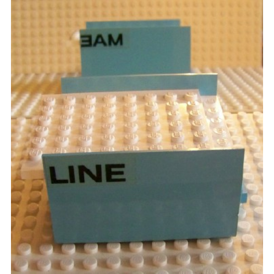 Boat Hull Smooth Middle 8 x 6 x 3 1/3, Deck Color White with Black 'LINE' and 'MAE' Pattern (Stickers) - Set 1650