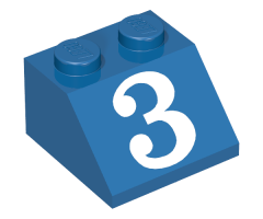 Slope 45 2 x 2 with White Number 3 Pattern