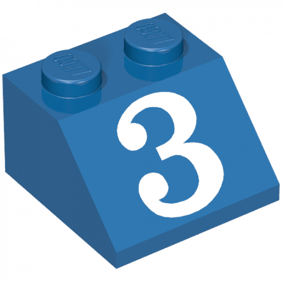 Slope 45 2 x 2 with White Number 3 Pattern
