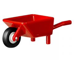 Minifigure, Utensil Wheelbarrow Frame with White Pulley Wheel and Black Tire (98288 / 3464 / 59895)