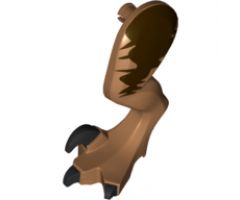 Animal, Body Part Dinosaur Leg Large (Rear) Raptor Left with Pin, Black Claws and Dark Brown Markings Pattern