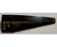 Wedge 10 x 3 Right with Light Bars and Alien Characters Pattern (Sticker) - Set 7691