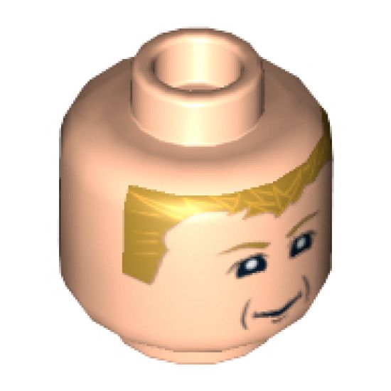 Minifigure, Head Male Ferrari K. Raikkonen Pattern - Blocked Open Stud