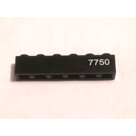 Brick 1 x 6 with White '7750' Pattern Model Right Side (Sticker) - Set 7750