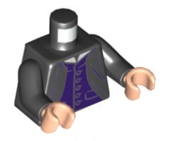 Torso Harry Potter Jacket with Purple Lines over Dark Purple Vest Pattern / Black Arms / Light Nougat Hands