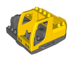 Duplo, Vehicle Cabin Digger Body 8 x 8 x 4 with Dark Bluish Gray Turning Base