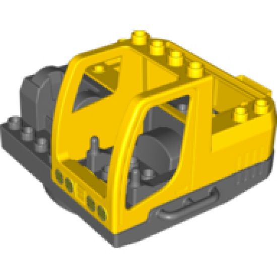 Duplo, Vehicle Cabin Digger Body 8 x 8 x 4 with Dark Bluish Gray Turning Base