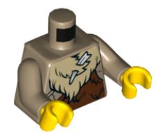 Torso Animal Furs with Bone and Rock Pattern / Dark Tan Arms / Yellow Hands