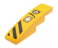 Slope, Curved 4 x 1 with Black Danger Stripes, Panel and Chima Logo Pattern Model Right Side (Sticker) - Set 70014