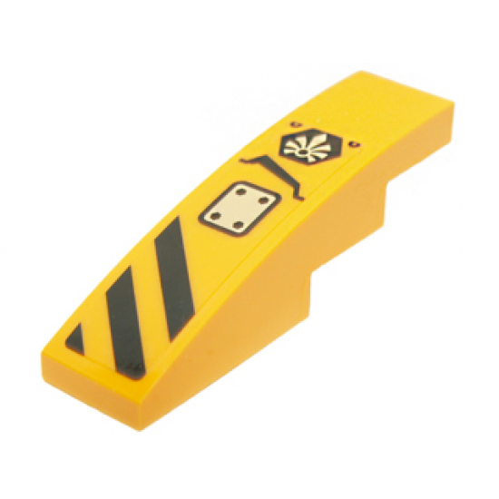 Slope, Curved 4 x 1 with Black Danger Stripes, Panel and Chima Logo Pattern Model Right Side (Sticker) - Set 70014