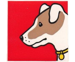 Duplo, Tile 2 x 2 x 1 with Dog Mosaic Picture 01 Pattern (Set 1078)