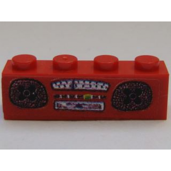 Brick 1 x 4 with Radio Pattern (Sticker) - Set 3142