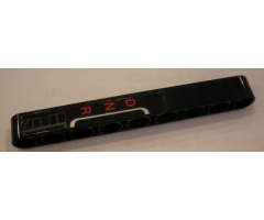 Technic, Liftarm 1 x 9 Thick with Red 'DNR' Gear Shift and White Geometric Lines Pattern Model Left Side (Sticker) - Set 42056