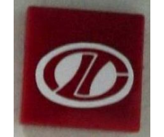 Tile 2 x 2 with Red Stylized 'LT' on White Oval Racing Logo Pattern (Sticker) - Set 8422