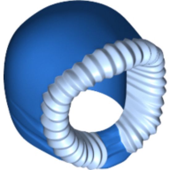 Minifigure, Headgear Hood Fur-lined, Short with Blue Hood Pattern