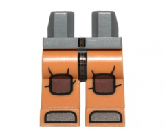 Hips and Medium Nougat Legs with Reddish Brown Knee Pads Pattern