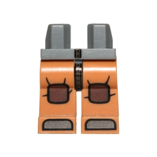 Hips and Medium Nougat Legs with Reddish Brown Knee Pads Pattern