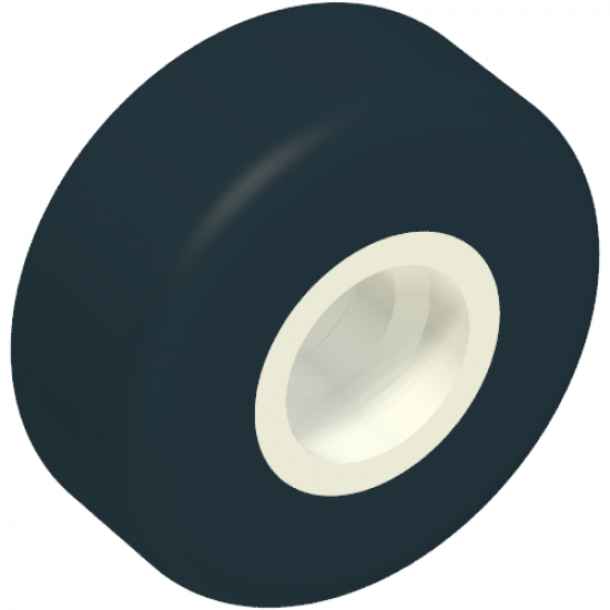 Tire & Tread Smooth Small with White Hollow Fixed Center (Space Shuttle Wheel)