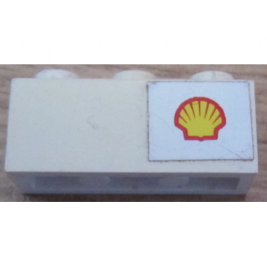 Brick 1 x 3 with Shell Logo Small Pattern on Right (Sticker) - Set 6371