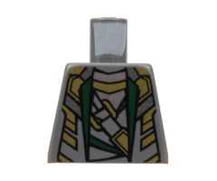 Torso Suit with Dark Green Lapels, Silver and Gold Highlights Pattern