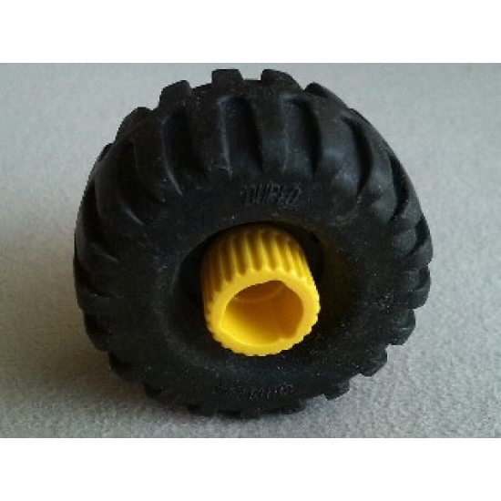 Duplo, Toolo Wheel with Yellow Connector Pin with Black Duplo, Toolo Tire Standard (6290c00 / 6292)