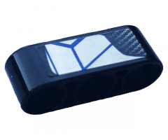 Technic, Liftarm 1 x 3 Thick with Carbon Fiber and Blue and Silver Race Pattern Model Right Side (Sticker) - Set 42123