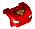 Vehicle, Mudguard 3 x 4 x 1 2/3 Curved with Front with Headlights, Thin Smile, Chin Dimple and 'PISTON CUP' Pattern
