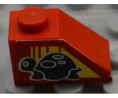 Slope 45 2 x 1 with Black Turtle on Right Side Pattern (Sticker) - Set 8858-1