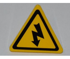 Road Sign 2 x 2 Triangle with Clip with Electricity Danger Sign Pattern (Sticker) - Set 5887