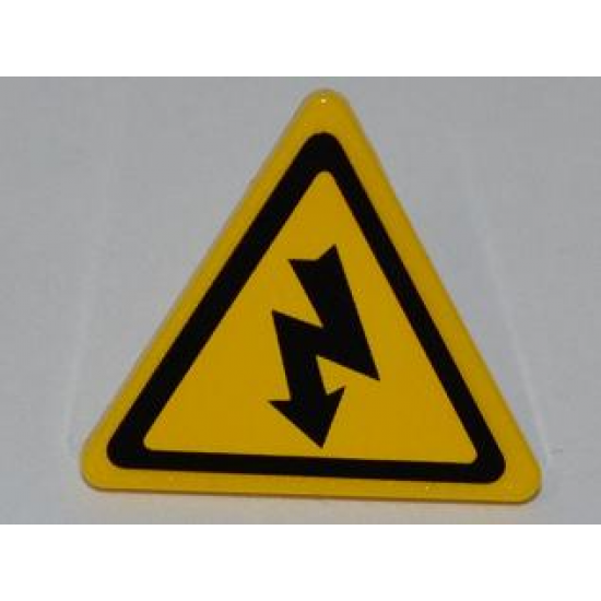 Road Sign 2 x 2 Triangle with Clip with Electricity Danger Sign Pattern (Sticker) - Set 5887