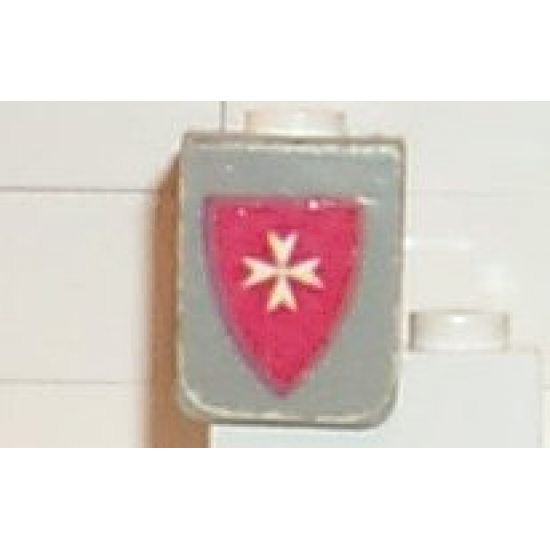 Minifigure, Body Wear Vest with Shield with White Maltese Cross on Red Background Pattern (Stickers) - Sets 375-2 / 6075-2