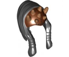 Minifigure, Headgear Headdress SW Zabrak Front Skull Spikes, Black Dots on Front and Hair Agen Kolar Pattern