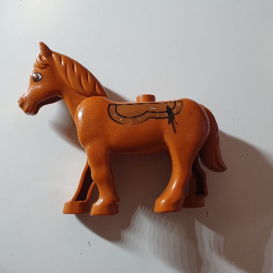 Duplo, Animal Horse with Movable Head, Saddle Pattern