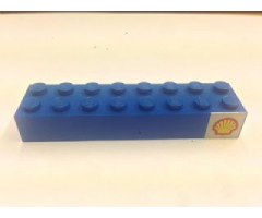 Brick 2 x 8 with Shell Logo Pattern Right (Sticker) - Set 392-1
