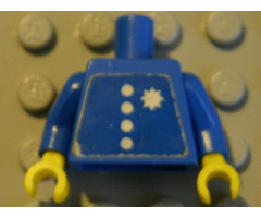 Torso Town 4 Buttons and Star Coast Guard Pattern (Sticker) / Blue Arms / Yellow Hands