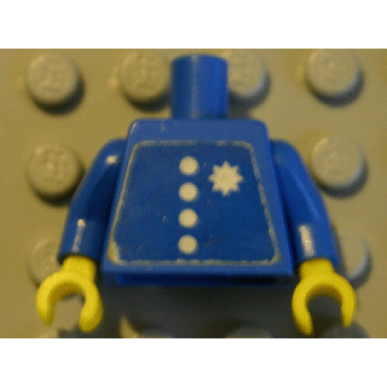 Torso Town 4 Buttons and Star Coast Guard Pattern (Sticker) / Blue Arms / Yellow Hands