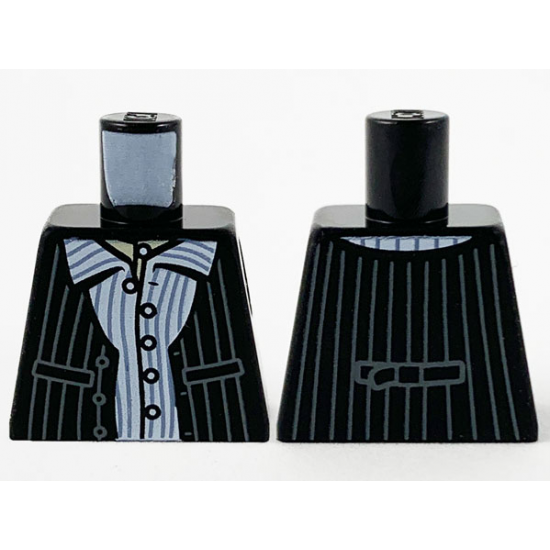Torso Vest over Shirt and Dark Bluish Gray Pinstripes Pattern