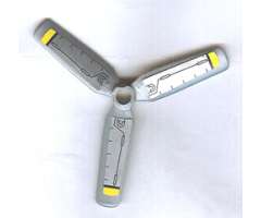 Propeller 3 Blade 9 Diameter with Yellow Tips and Black Rods Pattern (Stickers) - Sets 8631 / 8637
