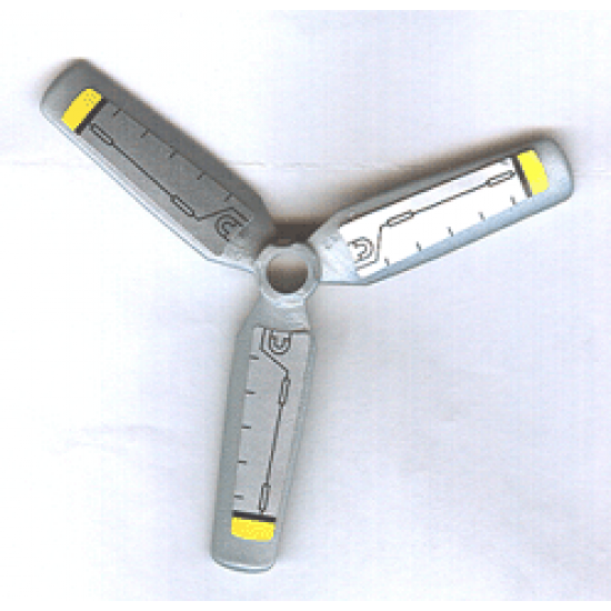 Propeller 3 Blade 9 Diameter with Yellow Tips and Black Rods Pattern (Stickers) - Sets 8631 / 8637