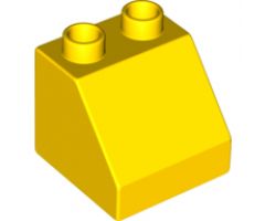 Duplo, Brick 2 x 2 x 1 1/2 Slope 45 with Face with Red Hair Short Pattern