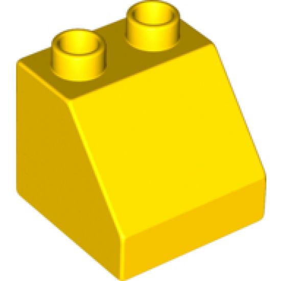 Duplo, Brick 2 x 2 x 1 1/2 Slope 45 with Face with Red Hair Short Pattern
