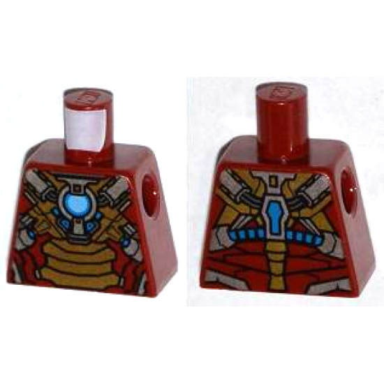 Torso Armor with Gold Plates and Blue Circle (Arc Reactor) Pattern