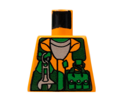 Torso Rock Raiders Shirt, Green Vest, Wrench and Pockets Pattern (Sparks)