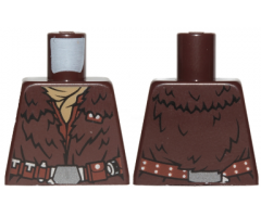 Torso SW Fur Coat, Dark Tan Scarf and Reddish Brown Belt with Silver Buckle Pattern (Han Solo)