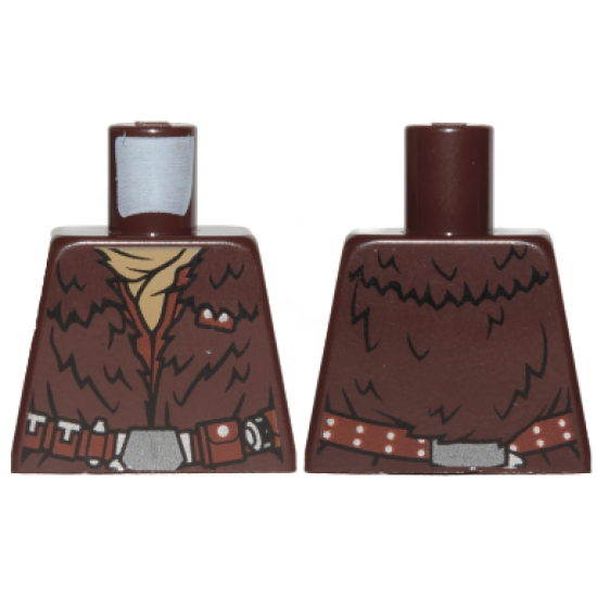 Torso SW Fur Coat, Dark Tan Scarf and Reddish Brown Belt with Silver Buckle Pattern (Han Solo)